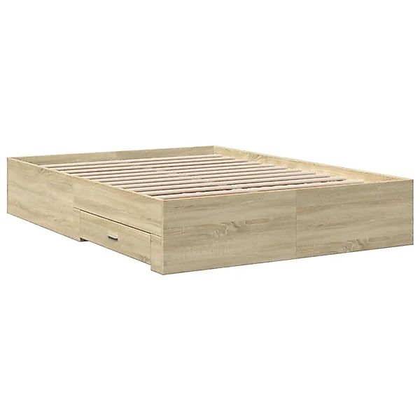 vidaXL Bettgestell mit Schubladen Sonoma-Eiche 120x190cm Holzwerkstoff 3280 günstig online kaufen