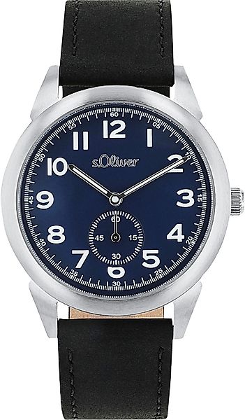 s.Oliver Quarzuhr 2039515, Armbanduhr, Herrenuhr, Lederarmband, günstig online kaufen