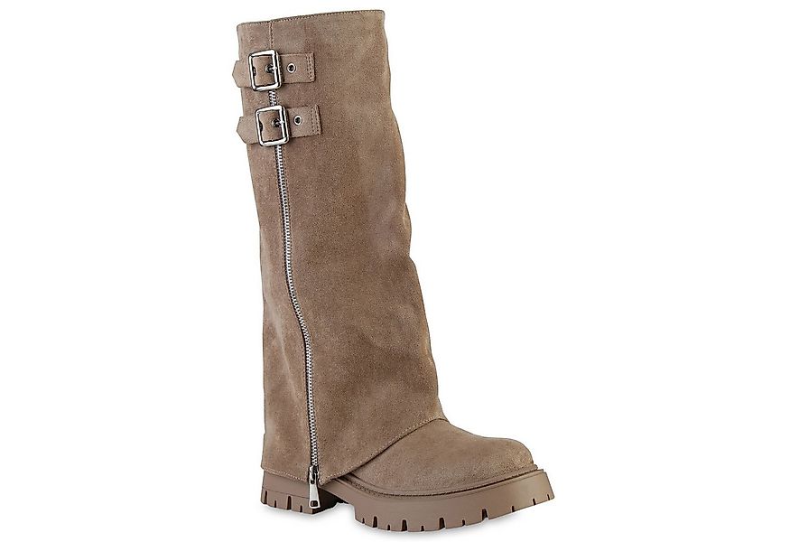 VAN HILL 841806 Stiefel Damen Bikerstiefel Stiefel Zipper Schnallen Profil- günstig online kaufen