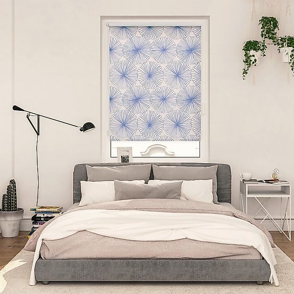 Verdunkelungsrollo Flower Wheel blau B/L: ca. 60x150 cm günstig online kaufen