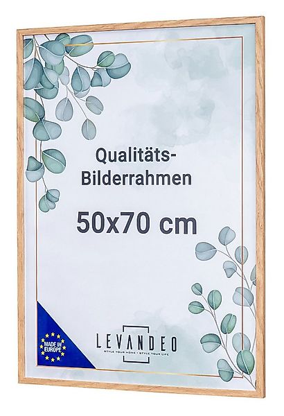 Levandeo® Bilderrahmen, Posterrahmen Natur Eiche Optik 50x70 Made in EU Bil günstig online kaufen