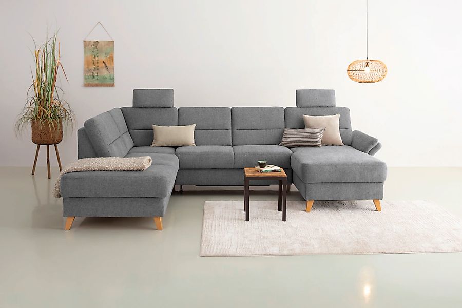 Home affaire Wohnlandschaft "Westerland U-Form" Federkern, wahlweise Bettfu günstig online kaufen