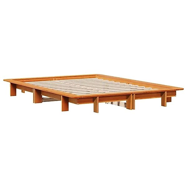 vidaXL Massivholzbett ohne Matratze Wachsbraun 120x190 cm Kiefernholz 85067 günstig online kaufen