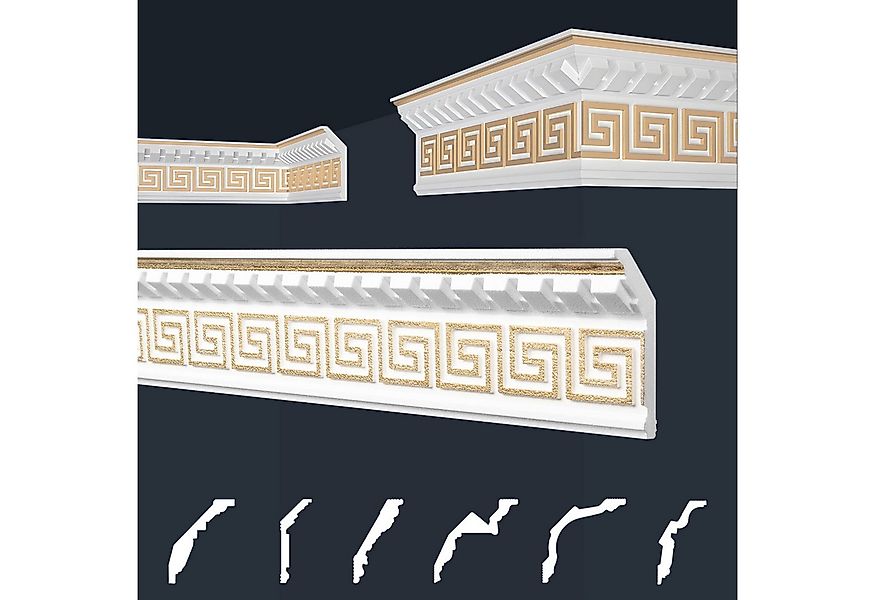 marbet design Stuckleiste B-25 gold, 2 Meter, Deckenleisten Sparpaket aus S günstig online kaufen