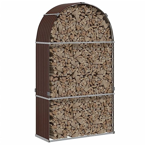 vidaXL Kaminholzunterstand Braun 120x45x210 cm Verzinkter Stahl 364572 günstig online kaufen