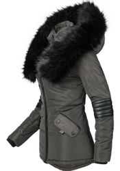 Navahoo Winterjacke "Nirvana" mit Kapuze edle Steppjacke m. schwarzem Kunst günstig online kaufen