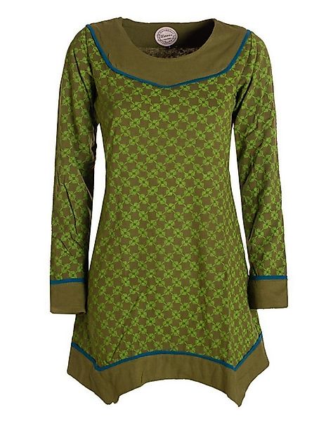 Vishes Tunikakleid Langarm Damen Tunika Shirt-Kleid Ethno Zipfel-Bluse Blus günstig online kaufen