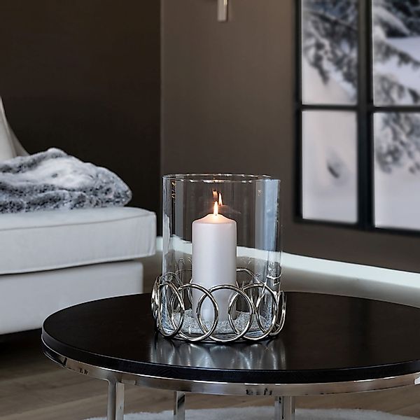 Juwel Glas Windlicht mit Metallringen günstig online kaufen