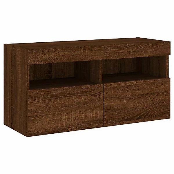 vidaXL TV-Schrank TV-Wandschrank mit LED-Leuchten Braun Eichen-Optik 80x30x günstig online kaufen