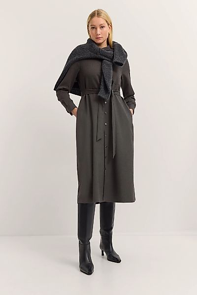bugatti Blusenkleid "Stretch-Mix", mit Bindegurt und Knopfleiste günstig online kaufen