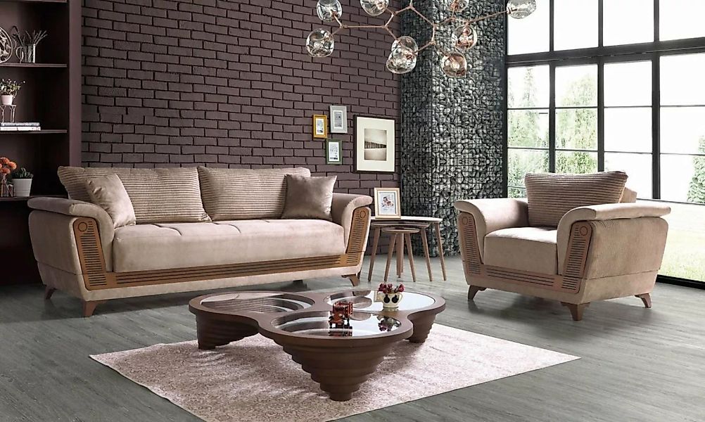 JVmoebel Sofa Sofagarnitur 3+1 Sitzer Sessel Garnitur Modern Relax Möbel Sc günstig online kaufen