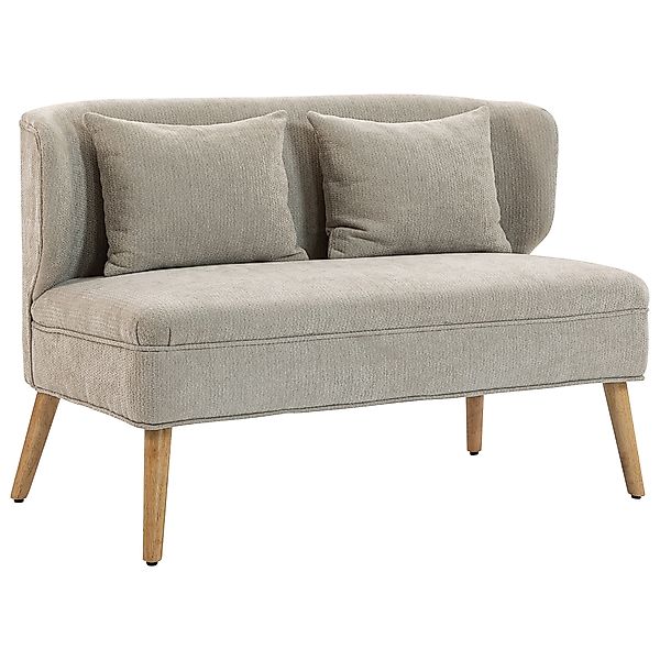 HOMCOM Sofa 2 Sitzer kleine Couch mit Flügelrücken, 2 Wurfkissen, 117 cm Di günstig online kaufen