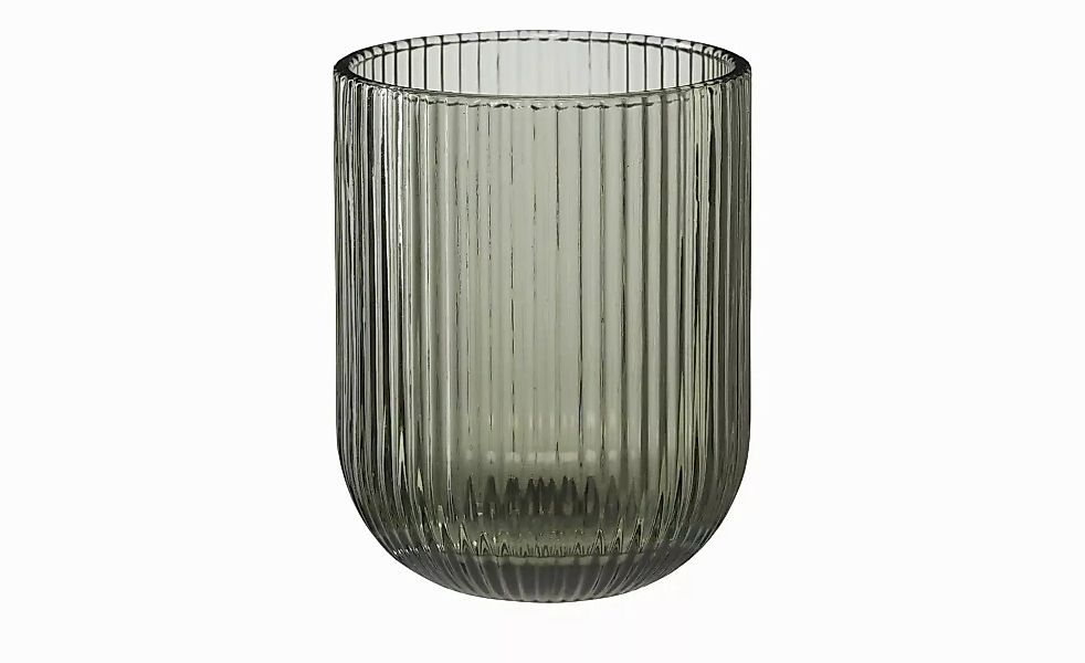 HOME STORY Windlicht   ¦ grau ¦ Glas ¦ Maße (cm): H: 10  Ø: 8 Accessoires > günstig online kaufen