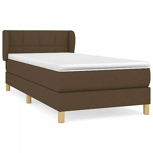 vidaXL Boxspringbett mit Matratze Dunkelbraun 90x200 cm Stoff1372145 günstig online kaufen