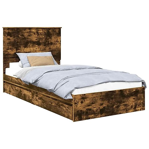 vidaXL Stauraumbett Räuchereiche 100 x 200 cm Holzwerkstoff 3411240 günstig online kaufen