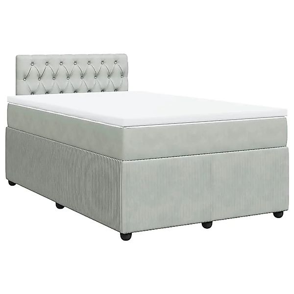 vidaXL Boxspringbett mit Matratze Hellgrau 120x190 cm Samt 3289992 günstig online kaufen