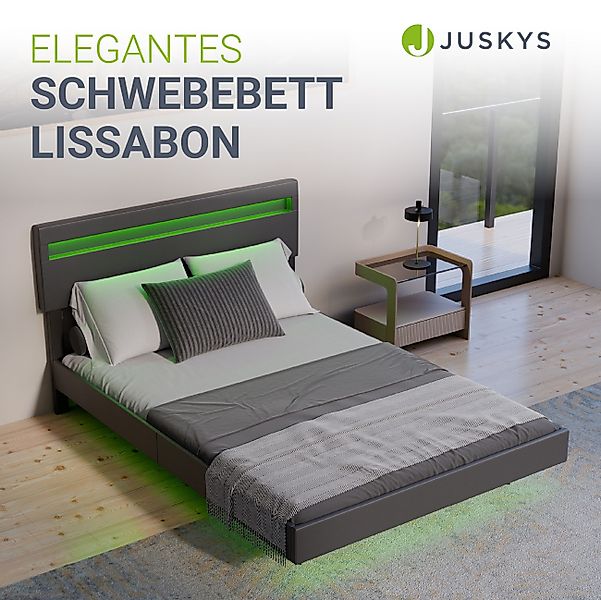 Juskys Polsterbett Lissabon, LED-Beleuchtung, Kunstleder, verstellbares günstig online kaufen