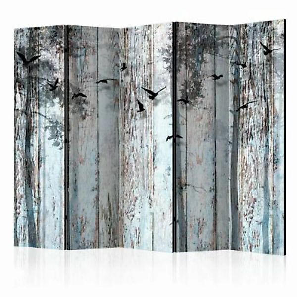artgeist Paravent Rustic Boards II [Room Dividers] blau-kombi Gr. 225 x 172 günstig online kaufen