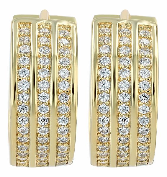 Adelia´s Paar Creolen "Damen Ohrringe – Creole aus 925 Silber mit Zirkonia" günstig online kaufen