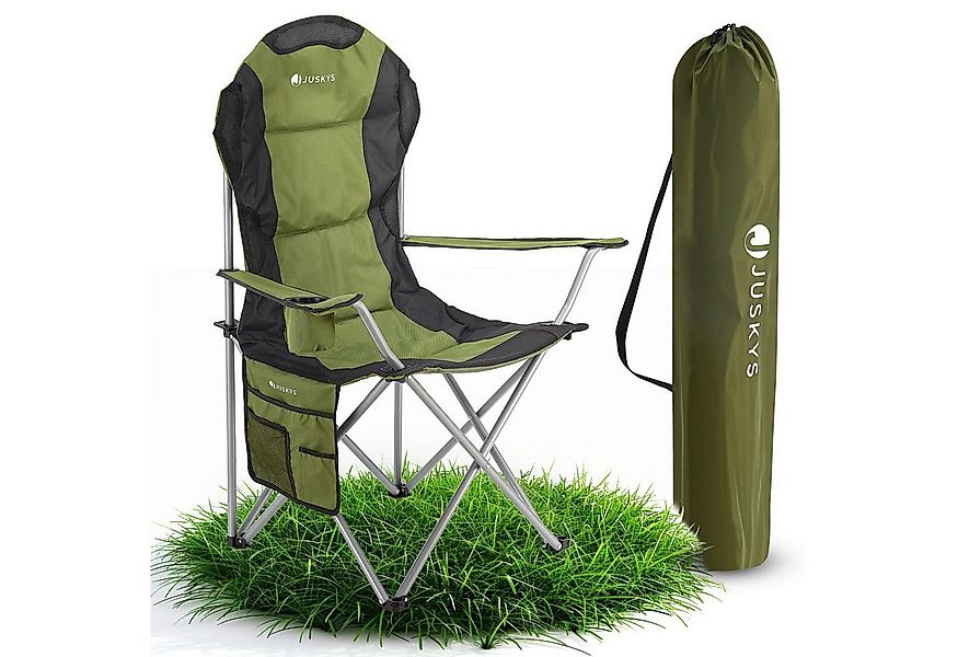 Juskys Campingstuhl Lido, leicht und stabil, bequeme Rückenlehne, mit Armle günstig online kaufen