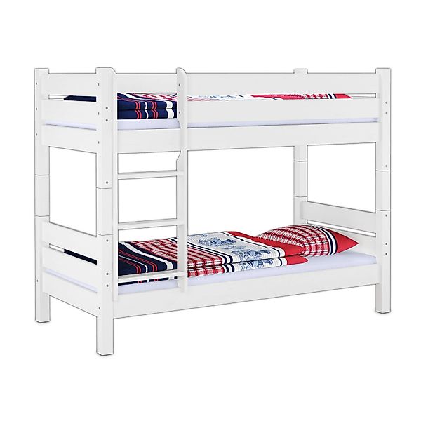 Erst-Holz Teilbares Etagenbett 100 x 200 Kiefer Weiß für Erwachsene Modell günstig online kaufen