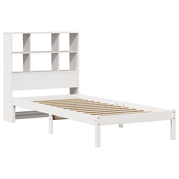 vidaXL Bett Massivholzbett mit Regal ohne Matratze Weiß 90x190 cm Kiefer günstig online kaufen