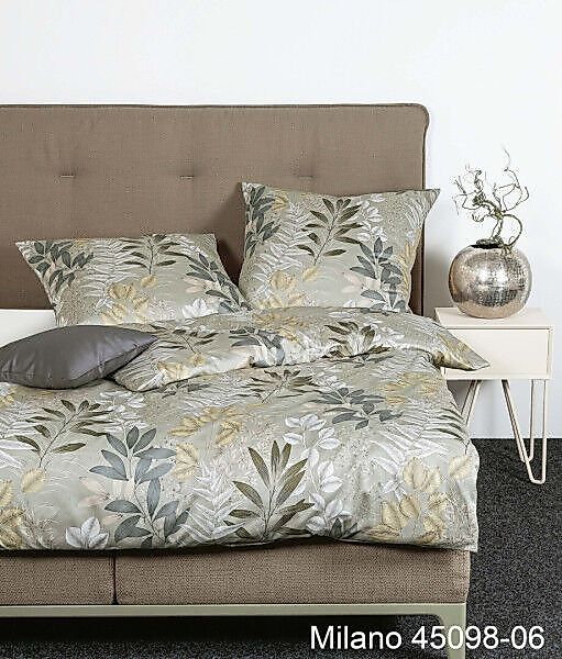 Janine Janine Mako-Satin Bettwäsche MILANO 45098 salbeigrün Größe:  155x220 günstig online kaufen