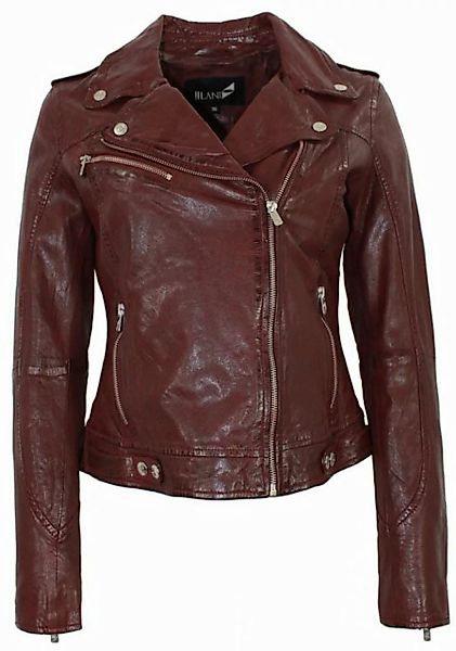 Jilani Lederjacke Jilani - Damen Lederjacke Lammnappa Bikerjacke oxred günstig online kaufen