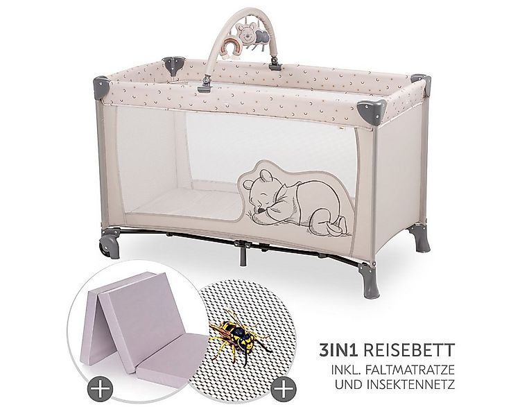 Hauck Baby-Reisebett Dream`n Play Go - Disney - Pooh Rainbow Beige, Kinder günstig online kaufen