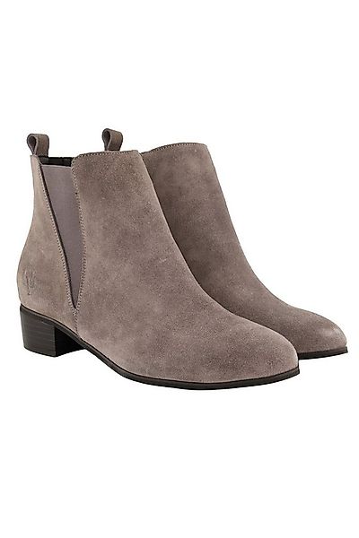 Ulla Popken Leder-Stiefeletten Veloursleder Elastikeinsatz Stiefelette günstig online kaufen