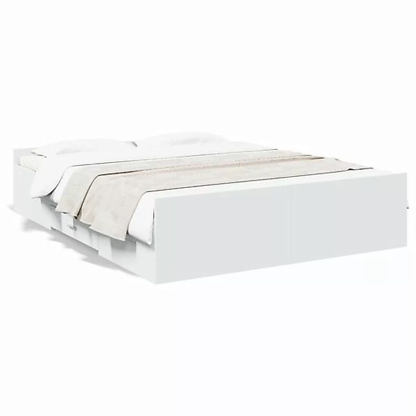 vidaXL Bett Bettgestell mit Schubladen Weiß 140x200 cm Holzwerkstoff günstig online kaufen