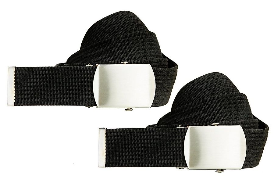 shenky Stoffgürtel Doppelpack Herrengürtel schwarz 160cm Länge 4cm Breite G günstig online kaufen