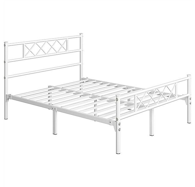 Yaheetech Bettgestell Metallbett mit Lattenrost, Bettrahmen mit Kopfteil, f günstig online kaufen