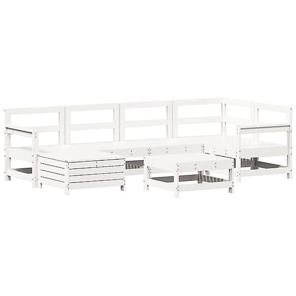 vidaXL 7-Tlg Garten-Sofagarnitur Weiß Massivholz Kiefer 3250941 günstig online kaufen