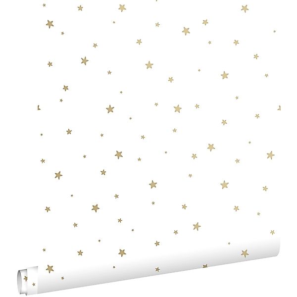 ESTAhome Tapete Kleine Sterne Weiß Und Gold 53 Cm X 1005 Cm 139259 günstig online kaufen