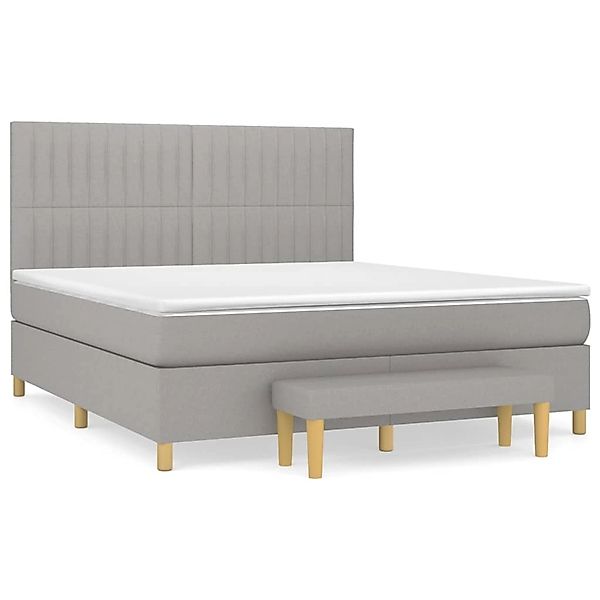 vidaXL Boxspringbett mit Matratze Hellgrau 160x200 cm Stoff1358397 günstig online kaufen