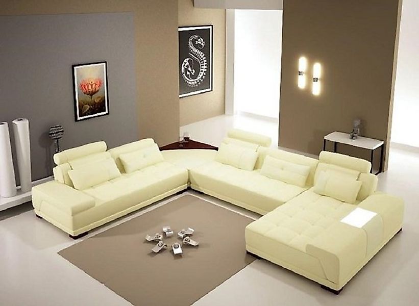JVmoebel Ecksofa Ecksofa Ledersofa Polster Wohnlandschaft Couch Sofa Eckgar günstig online kaufen