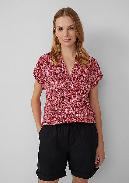 s.Oliver Kurzarmbluse Bluse Leichte Baumwoll-Bluse mit All-over-Print günstig online kaufen