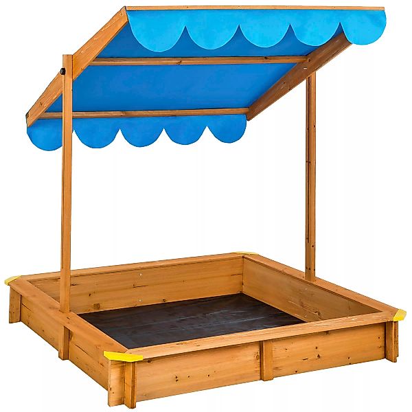 Sandkasten Emilia mit verstellbarem Dach 120x120x120cm - blau günstig online kaufen
