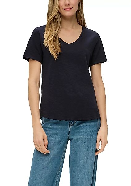 s.Oliver T-Shirt s.Oliver T-Shirt mit V-Ausschnitt in Orange (1-tlg) Rollka günstig online kaufen