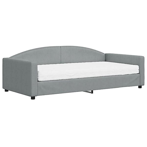 vidaXL Bett, Tagesbett mit Matratze Hellgrau 100x200 cm Stoff günstig online kaufen