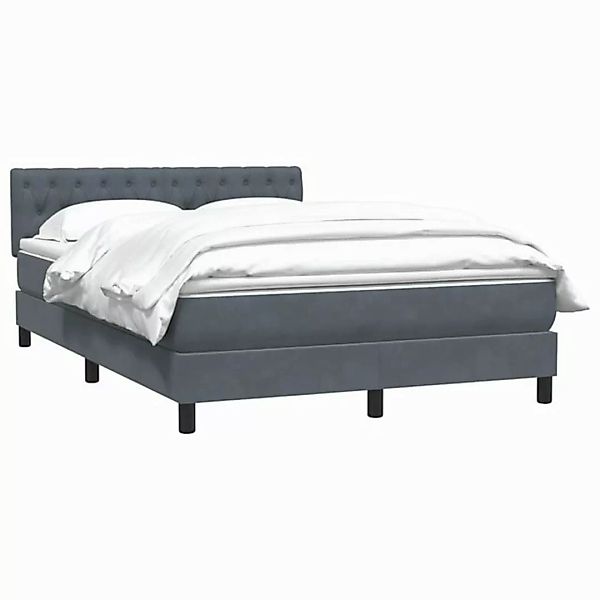 vidaXL Bett Boxspringbett mit Matratze Dunkelgrau 160x220 cm Samt günstig online kaufen