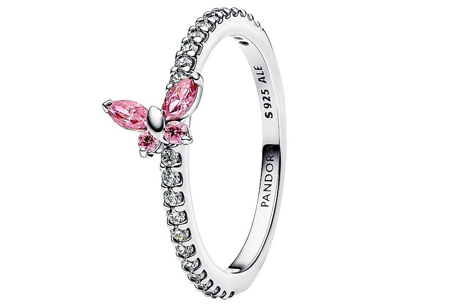 Pandora Silberring DamenSilber FunkelnderPink günstig online kaufen