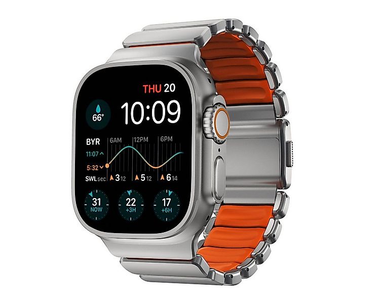 Nomad Smartwatch-Armband Stratos Band Titanium Natural 49mm Ultra günstig online kaufen