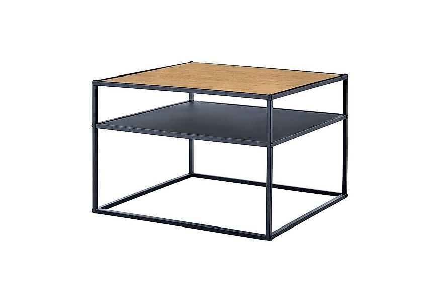 en.casa Beistelltisch, Quinisut Couchtisch 40x55x55cm Schwarz/Holz-Optik günstig online kaufen