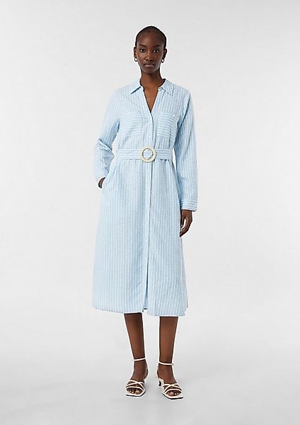 comma Midikleid Kleid Midikleid aus Leinen mit Gürtel günstig online kaufen