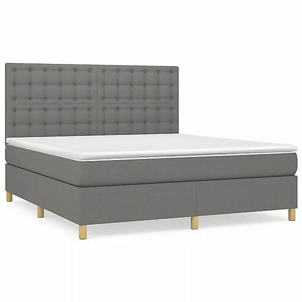 Vidaxl Boxspringbett Mit Matratze Dunkelgrau 160x200 Cm Stoff günstig online kaufen