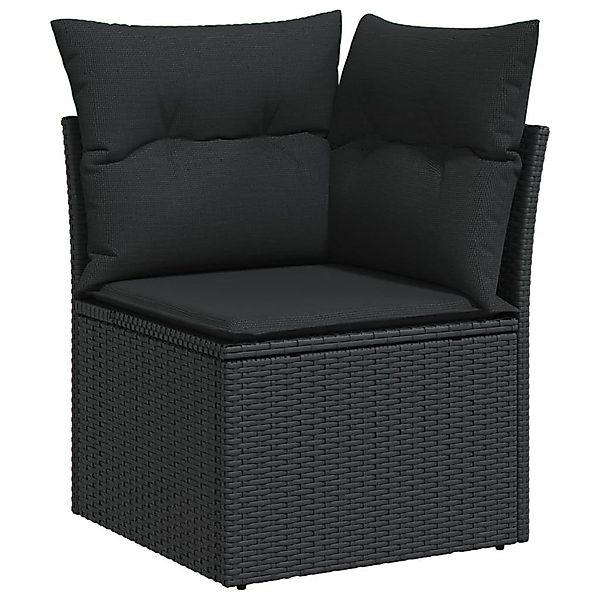 vidaXL Loungesofa Gartensofa-Ecke mit Kissen Schwarz günstig online kaufen