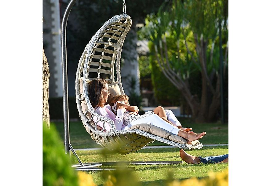 gowoll Hängesessel mit Gestell und Kissen Handgeflechtet Rattan Gartenschau günstig online kaufen