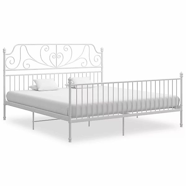 Bettgestell Weiß Metall 180x200 Cm günstig online kaufen